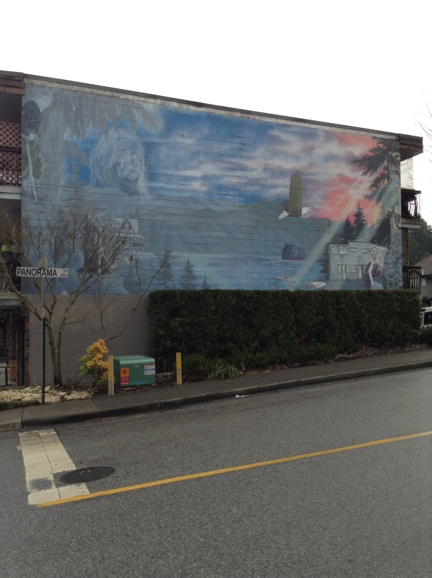 Mural on a building in Deep Cove